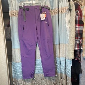 Purple Waterproof Ski Pant by Baleaf Size Large